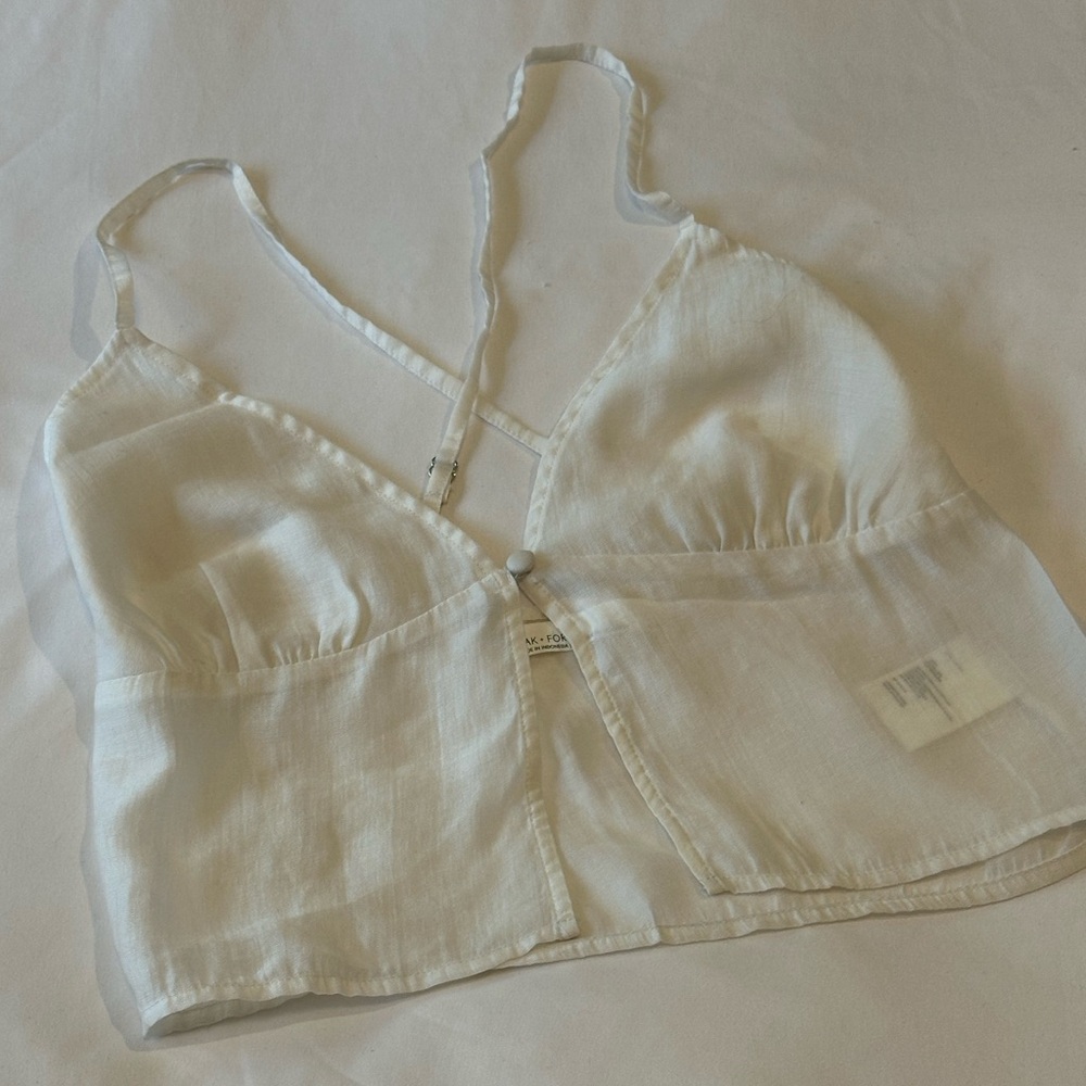 OAK + FORT Sheer Linen Top
